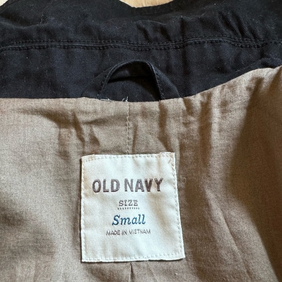 NWOT Old Navy Classic Black Trench Coat in Cotton - double breasted - Picture 8 of 10